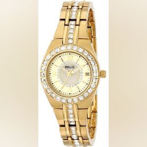Relic by Fossil Womens Queen's Court Quartz Stainless Steel Goldtone Sport Watch